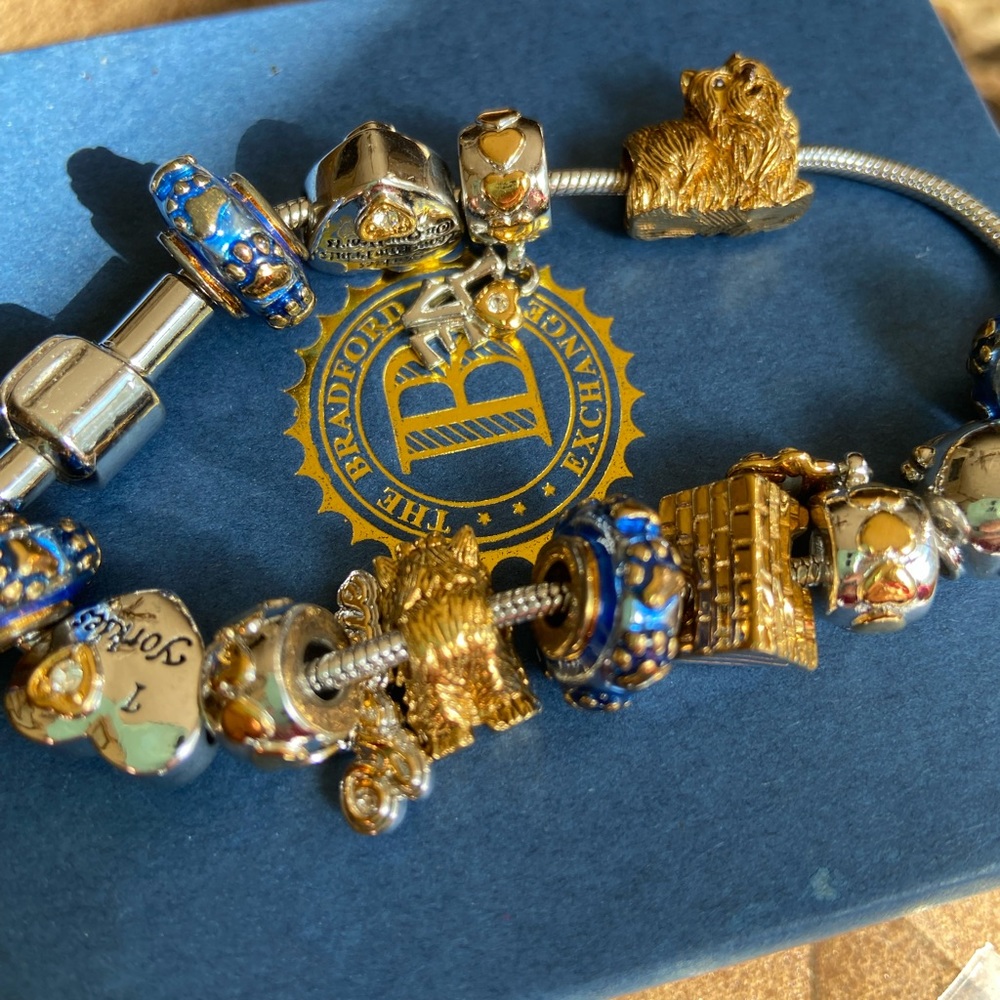 Bradford Exchange Yorkie charm bracelet